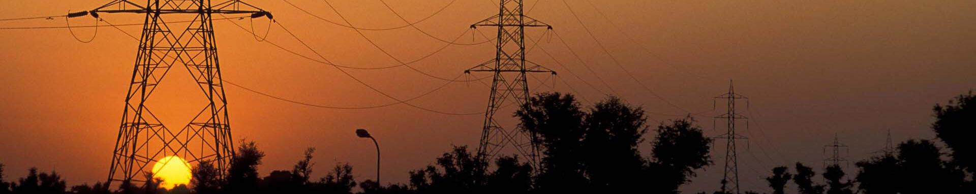 World Bank Photo Collection Power lines at sunset, India