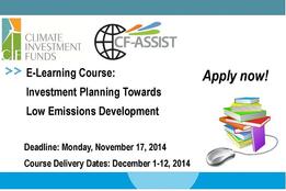 E-Learning Course: Investment Planning Towards Low Emissions Development