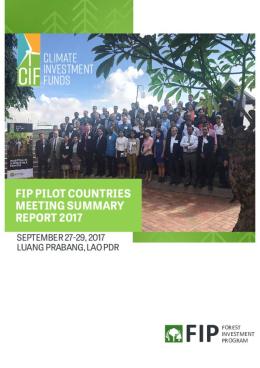 FIP Pilot Countries Meeting - Lao PDR - September 2017- Meeting Summary Report