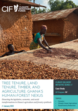 Cover page of CDI Ghana case study: Tree Tenure, Land Tenure, Timber, and Agriculture: Ghana’s Human-forest Nexus