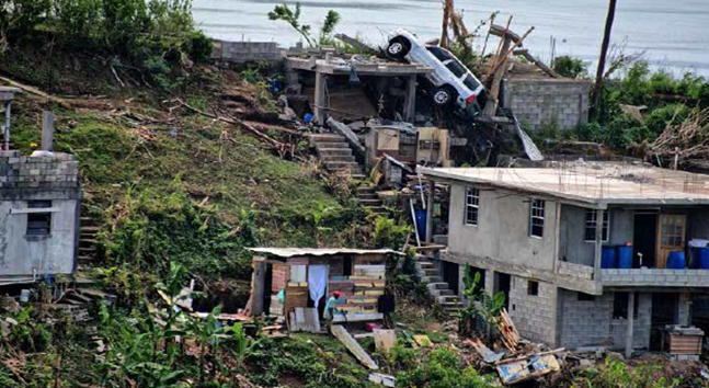 An example of the destruction caused by Hurricane Maria in 2017