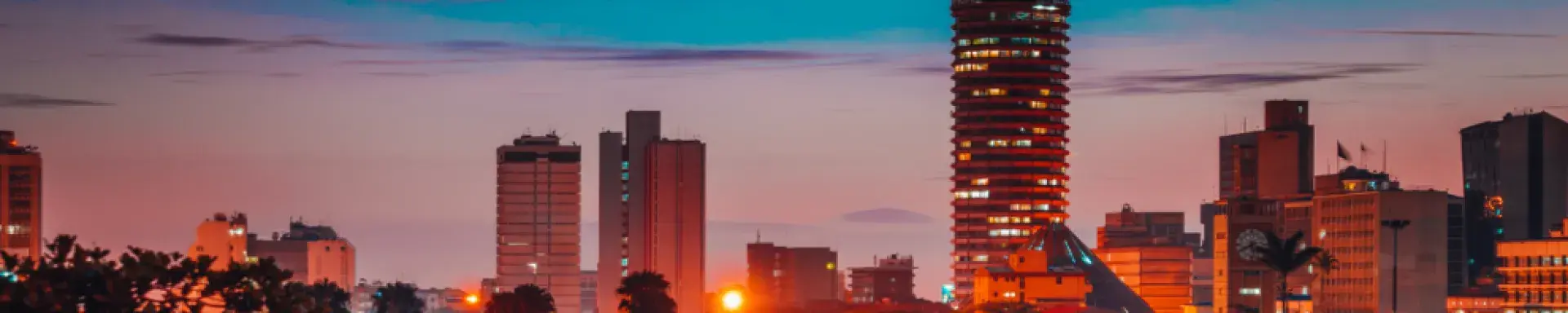 Kenya cityscape at night