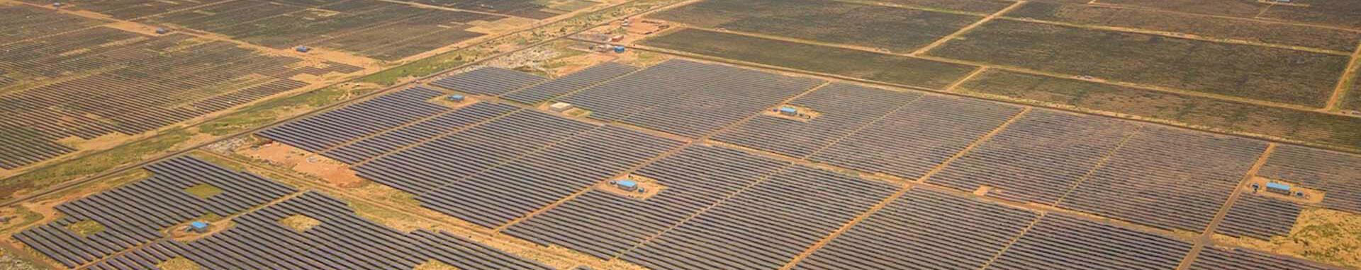 CIF Action Bhadla Solar Park in Rajasthan, India. The Bhadla Solar Park is one of the largest solar parks in India, spanning across 10,000 acres. Copyright CIF 2018