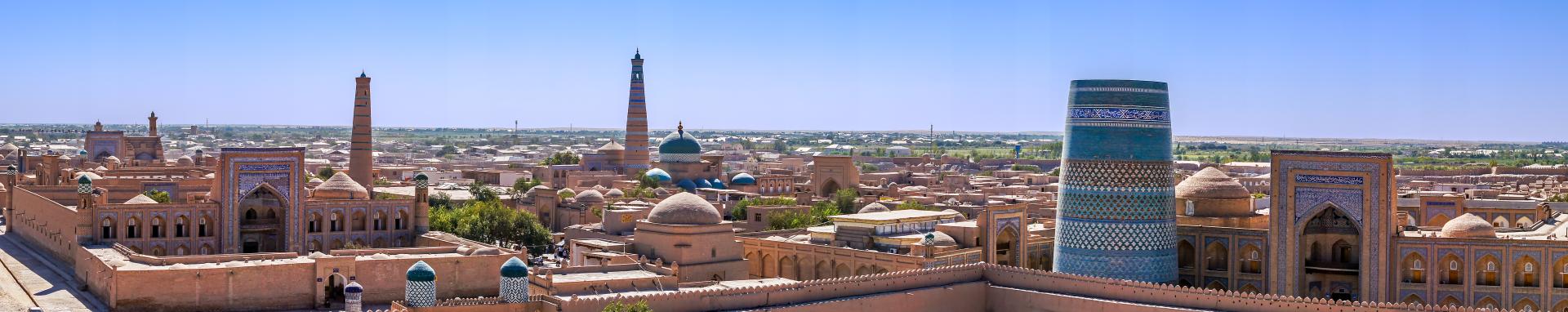 Aerial view of an Uzbekistan village