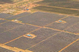 CIF Action Bhadla Solar Park in Rajasthan, India. The Bhadla Solar Park is one of the largest solar parks in India, spanning across 10,000 acres. Copyright CIF 2018