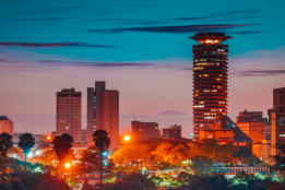 Kenya cityscape at night