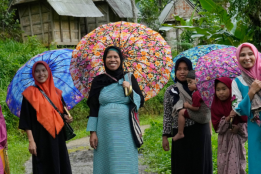 A group of local women in a forest village in Indonesia