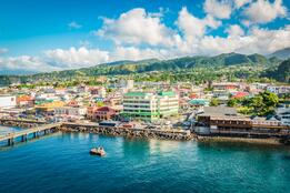 City view of Roseau, Dominica, Caribbean