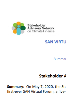Stakeholder Advisory Network Kicks off Virtual Forum