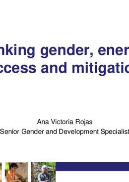 Linking gender; energy access and mitigation