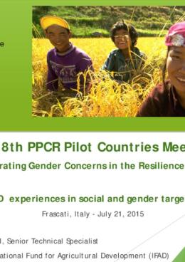 Incorporating Gender Concerns in the Resilience Agenda: IFAD Experiences in Social and Gender Targeting