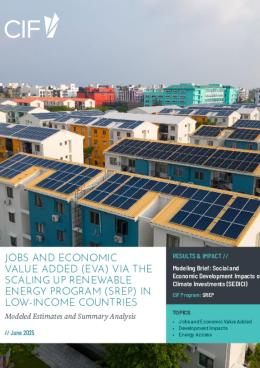 Picture of Jobs and Economic Value Added via the Scaling Up Renewable Energy Program (SREP) in Low-Income Countries