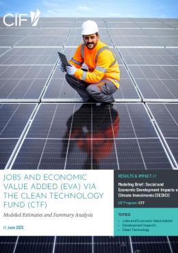 Picture of Jobs and Economic Value Added via the Clean Technology Fund (CTF)