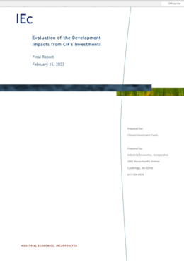 Evaluation of the Development Impacts from CIF’s Investments