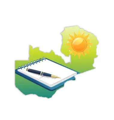 Pen and notebook with rising sun