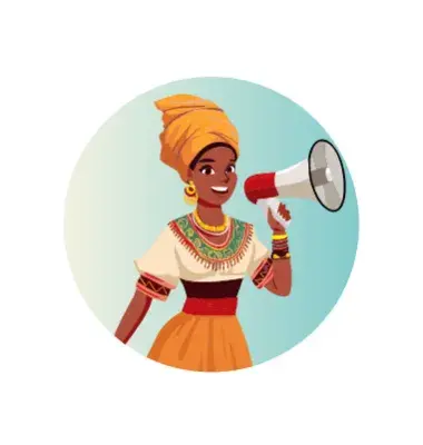 A woman with megaphone 